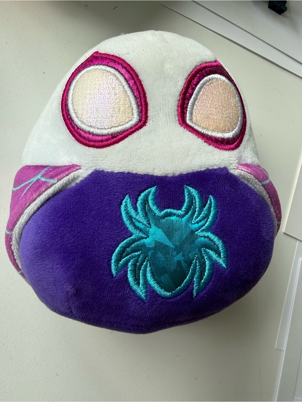 Marvel Plush Spider Emblem Plushy - Purple, Teal & White